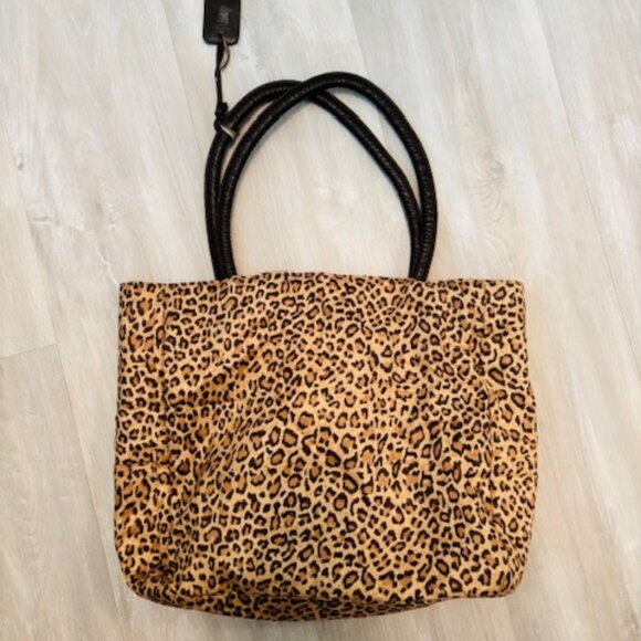Neiman Marcus Cheetah Leopard Print Tote Bag Purse - Picture 2 of 3